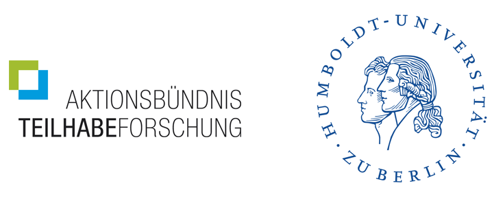 Logos der Veranstalter Aktionsbündnis Teilhabeforschung und Humboldt-Universität zu Berlin